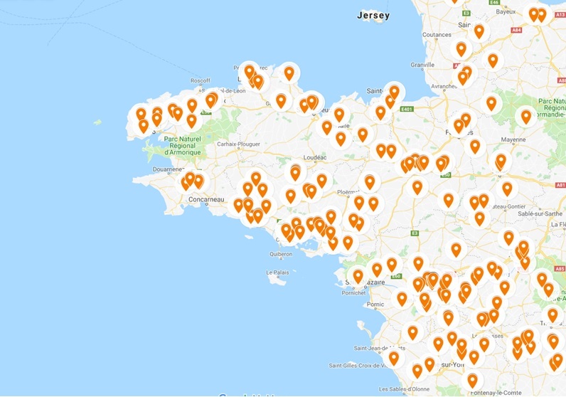 Carte Clients Bretagne 1810