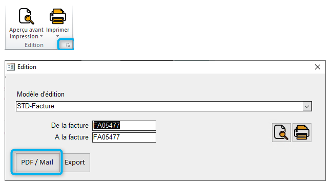 Envoi par mail des factures de code à code