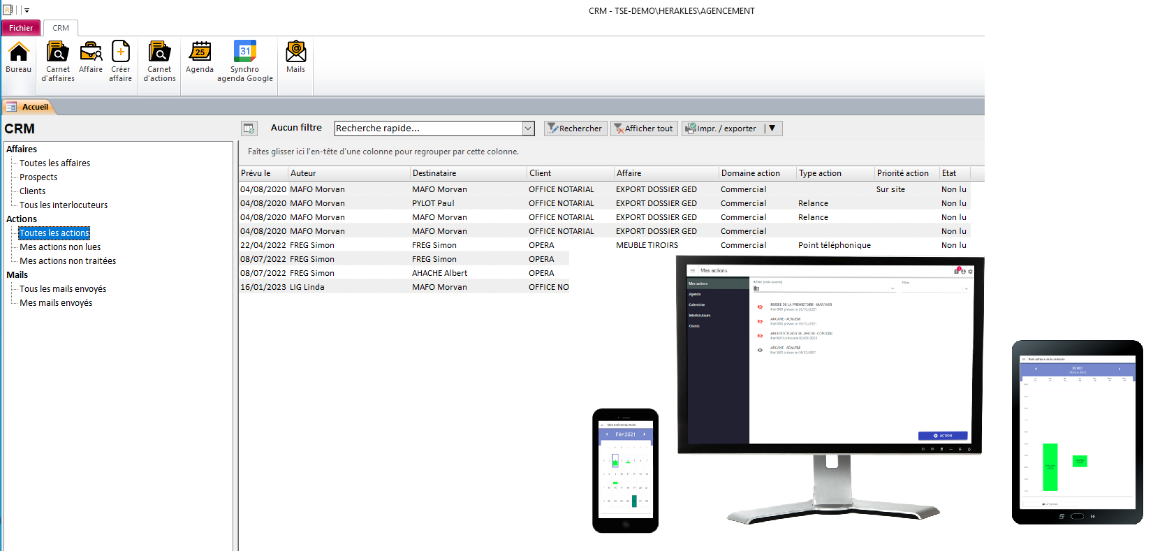 Le module CRM et l'application CRM mobile HERAKLES