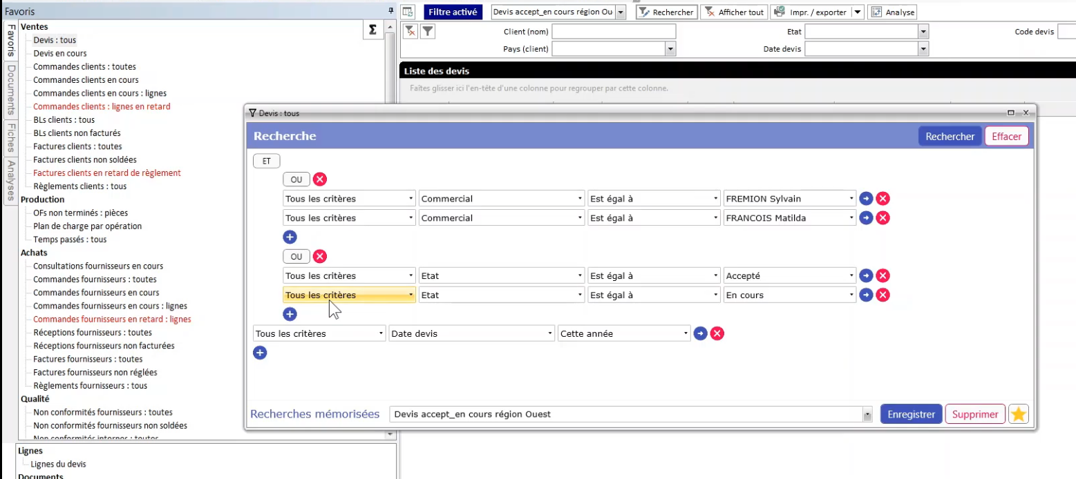 Recherche avancée dans HERAKLES