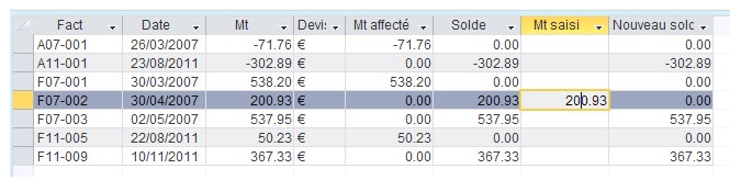 Saisie règlements clients module Trésorerie HERAKLES