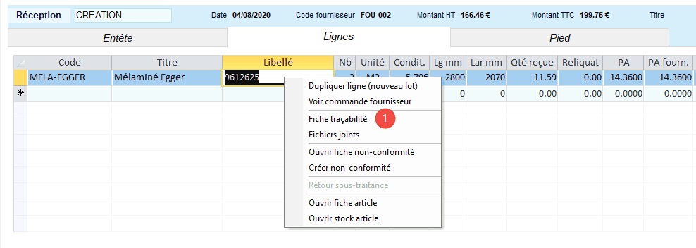 Consultation fiche traçabilité HERAKLES