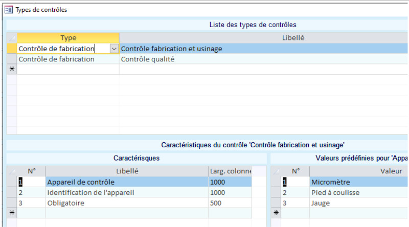 Fiche de contrôle créée par le logiciel ERP GPAO HERAKLES