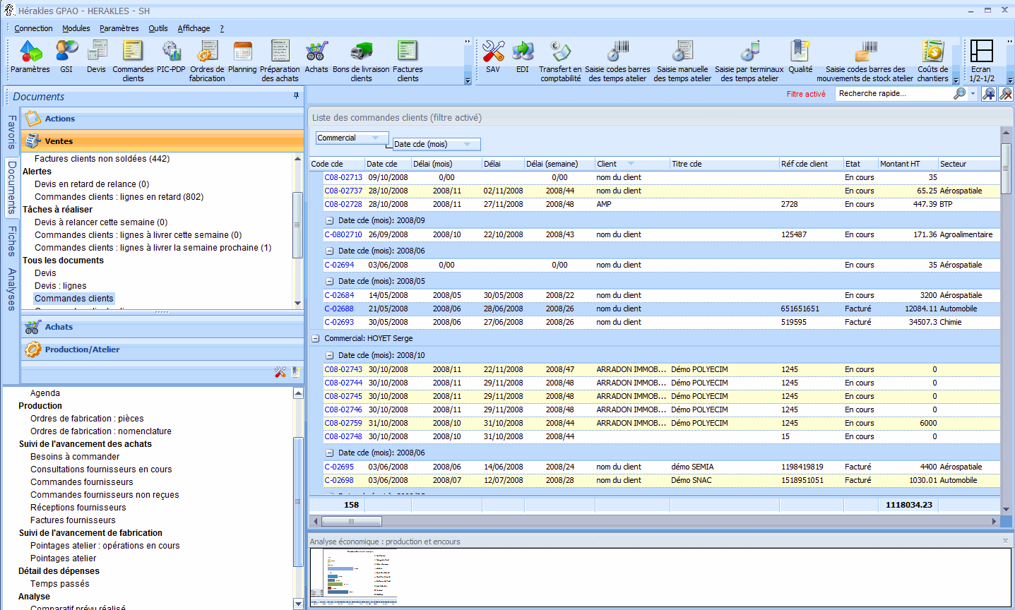 Le portail du logiciel ERP HERAKLES