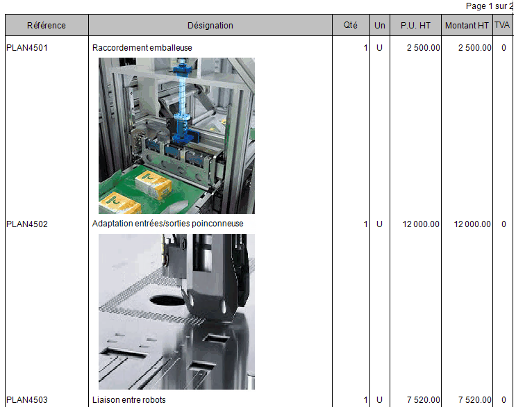 Interprétation au moment du lancement de l'impression du document 