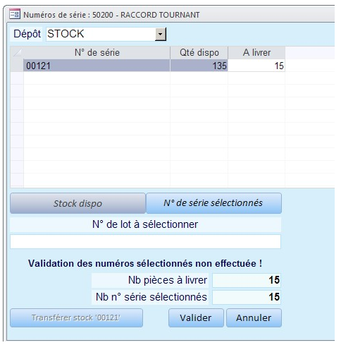 Saisie de lot en traçabilité HERAKLES